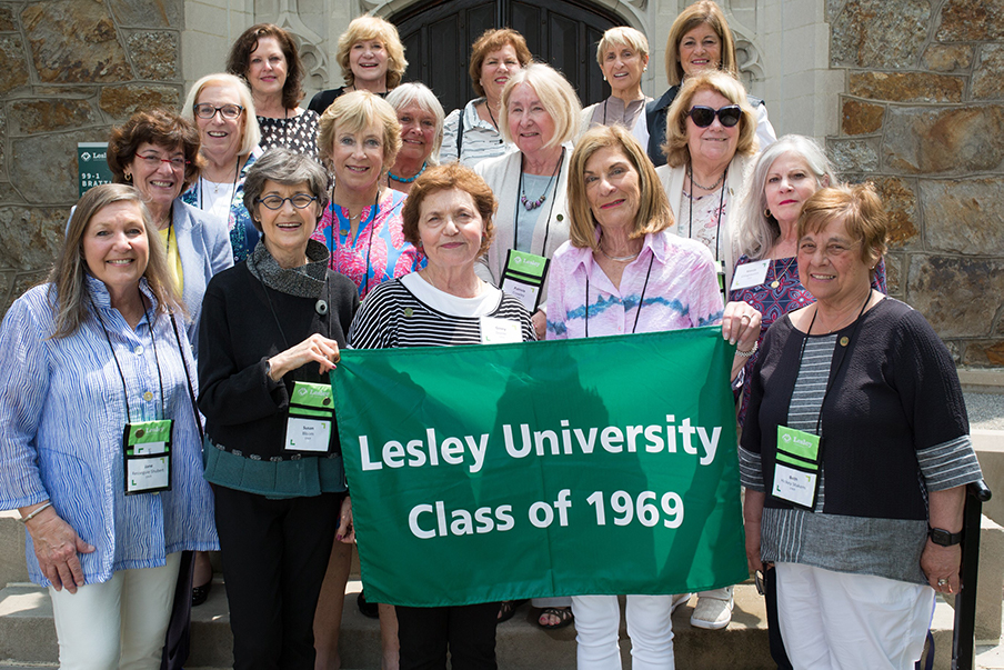 A photo of some of the members of the Lesley University Class of 1969.