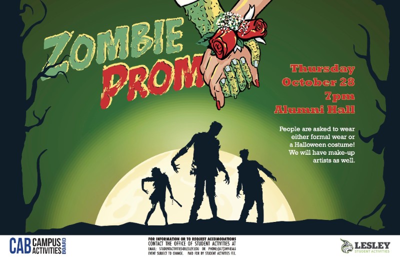 Zombie Prom Musical Flyer Lesley Student Activities