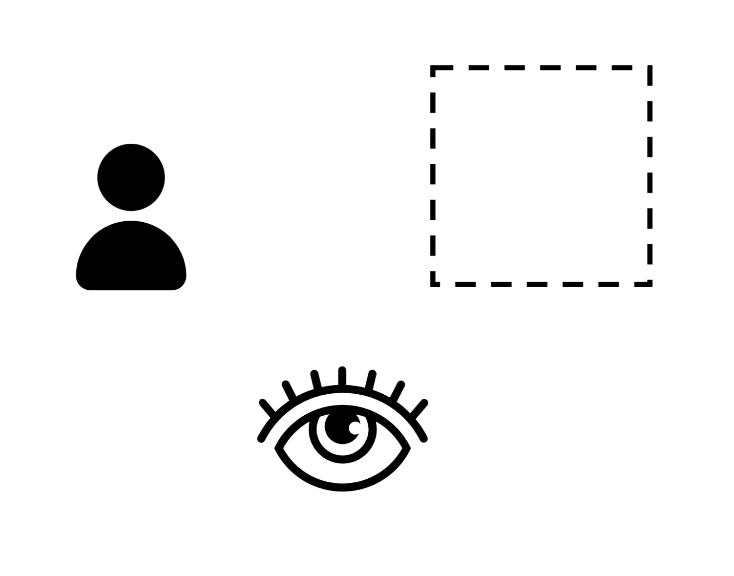 The original image - an icon of a person, a square and an eye