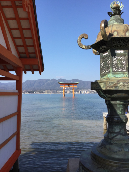 Flotaing shrine at Miyajima Japan from Lesley University Study Abroad Trip