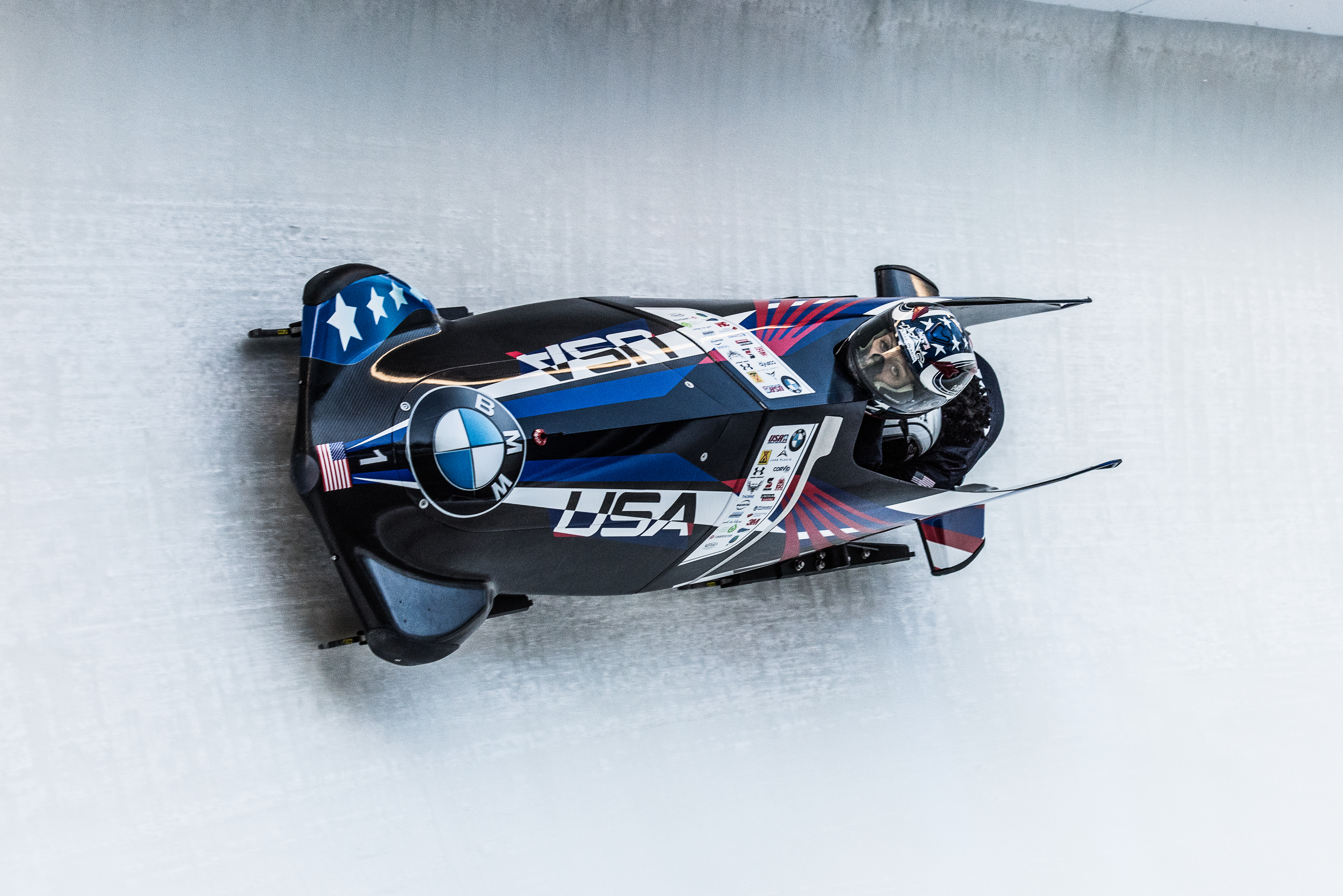 Jamie Greubel Poser races Olympic bobsled