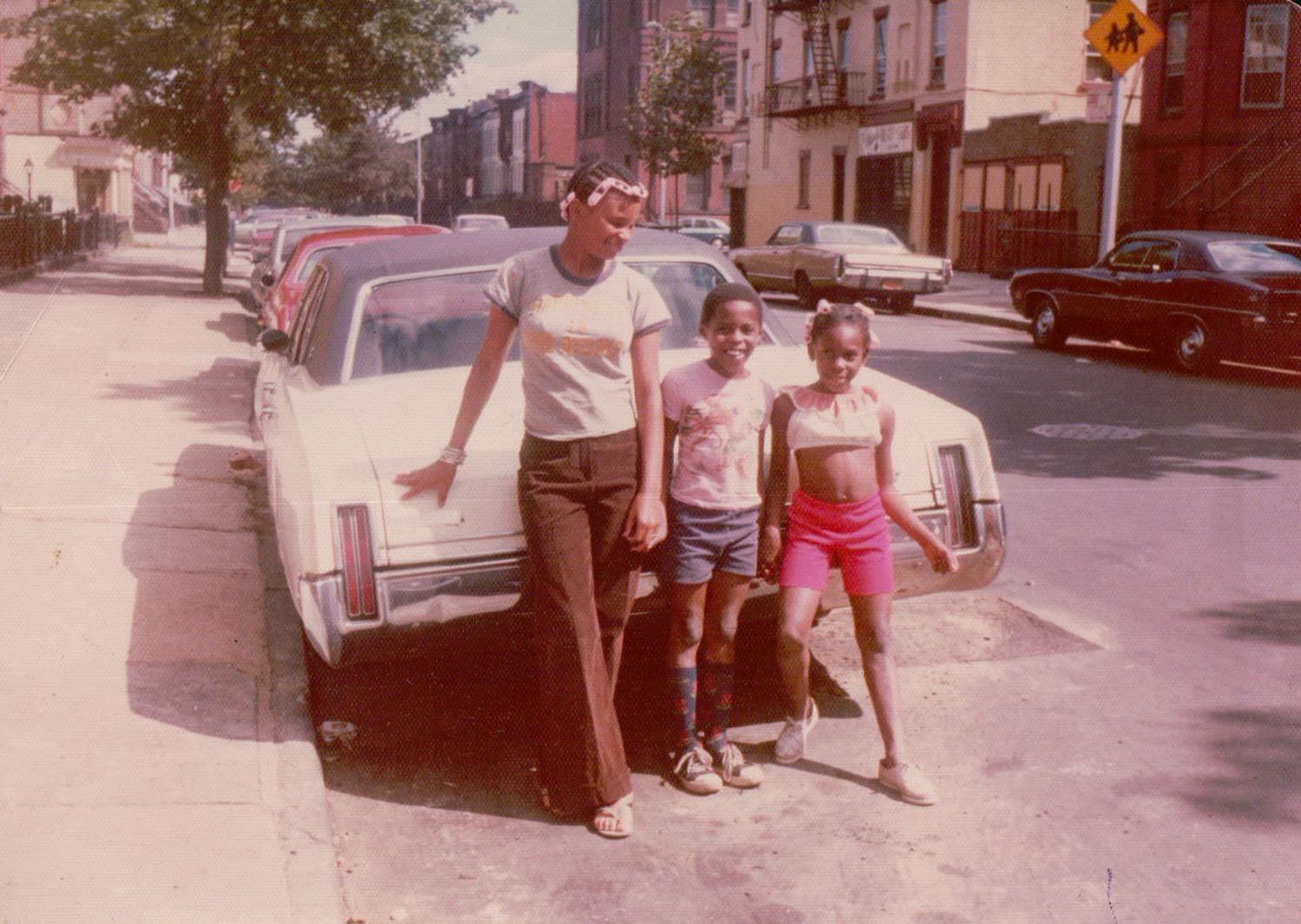 Martin Pierre and two other people in Brooklyn in the 70s or early 80s.