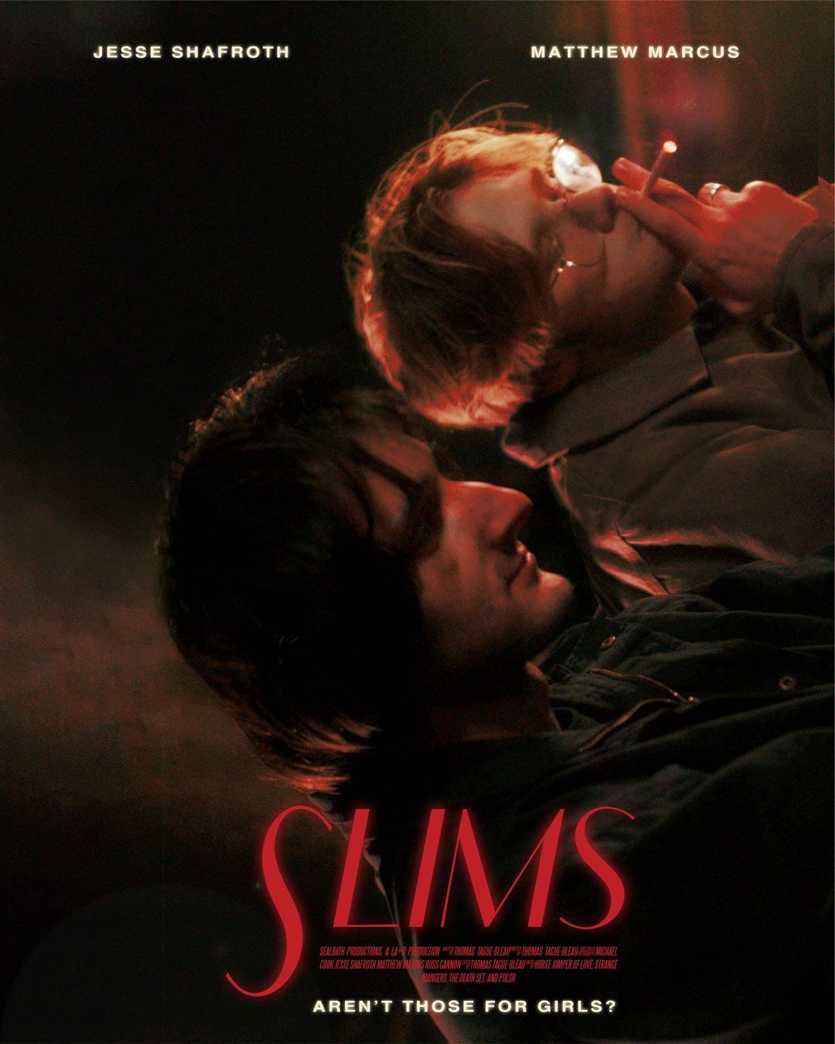 Movie poster for Slims - two young men smoking at night