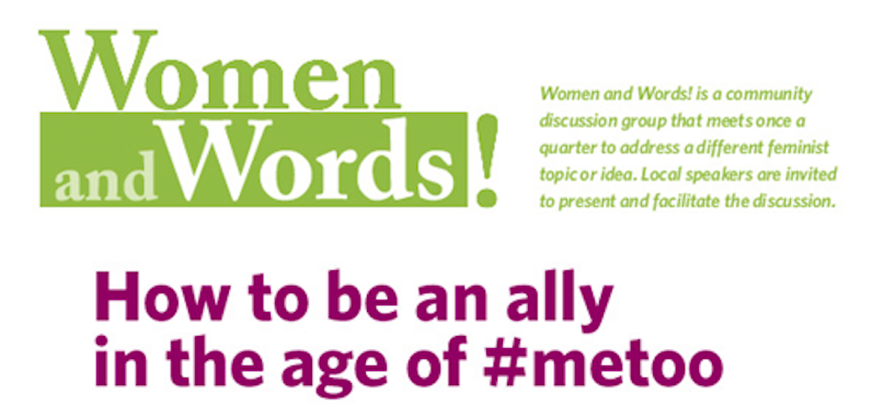 Poster for #MeToo ally talk in Cambridge