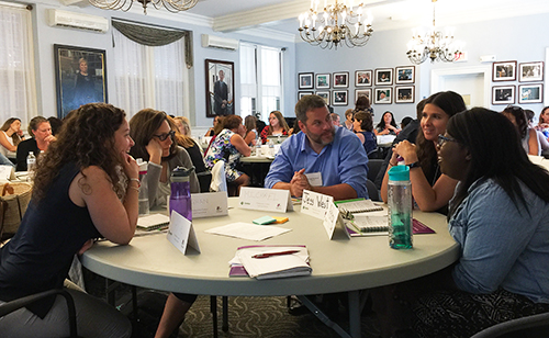 Tables of participants in the mathematics coaching institute