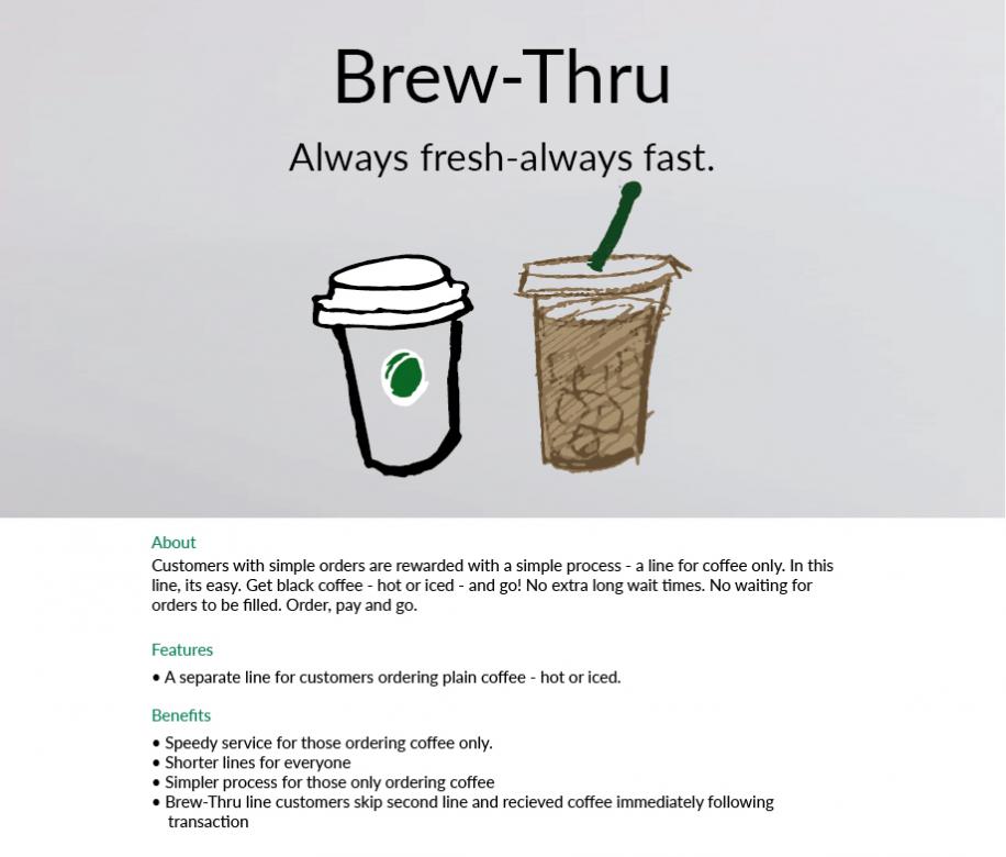 digital sketch of starbucks hot and cold brew coffee with text on a gray background