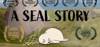 A Seal Story poster with film festival medallions.