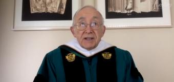 Honorary degree recepient Donald M. Perrin at the 2021 virtual commencement ceremony. 