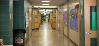 Empty hallway in elementary school