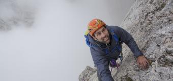 Erik Weihenmayer climbs the Dolomites