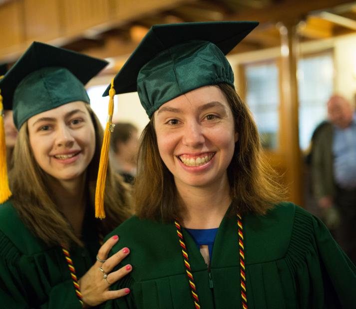 two threshold students celebrating graduation