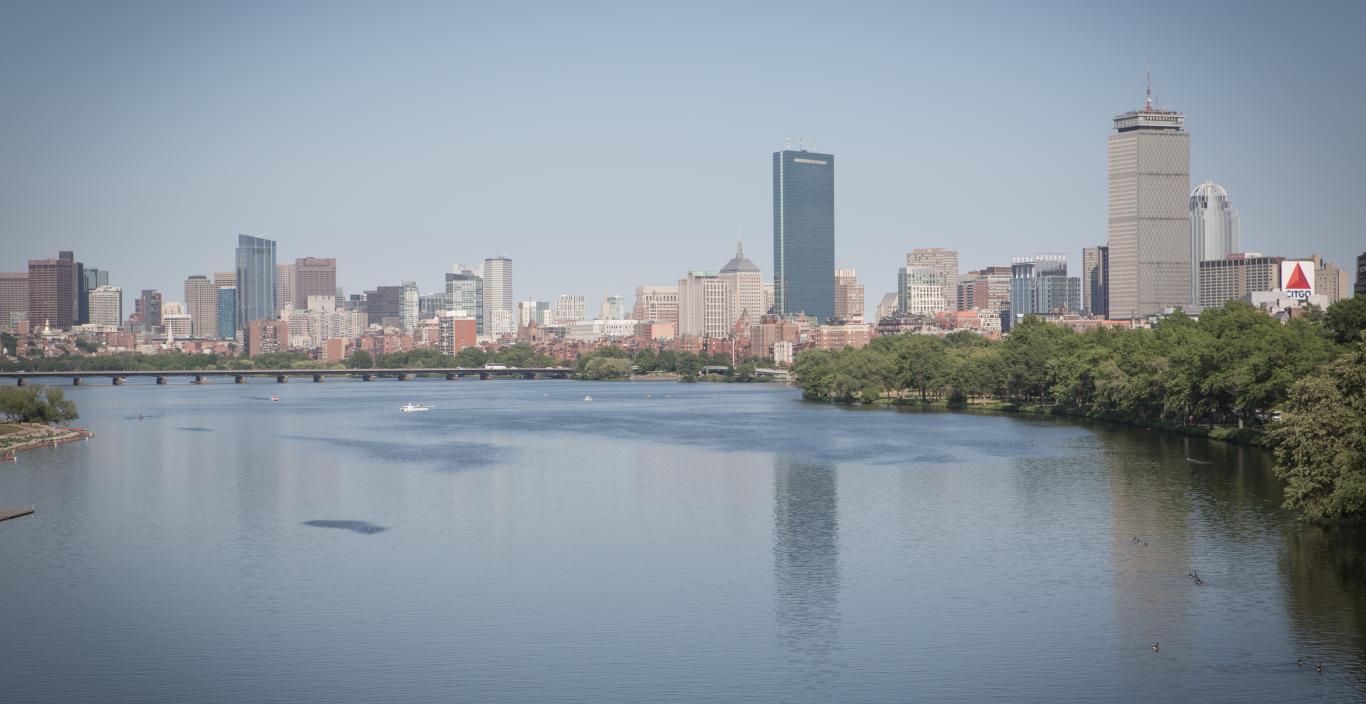 view of boston from the charles river