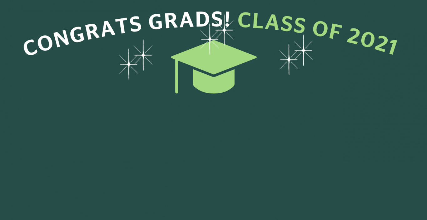 Congrats Class of 2021 Stars and Mortarboard Thumbnail Background