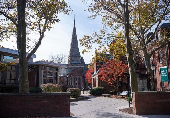 An image of Washburn Commons, Sherrill Library and Lawrence Hall