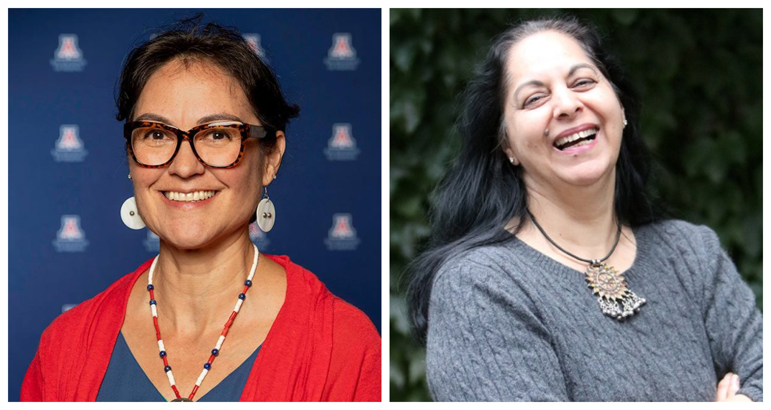 Headshots of Shelly Lowe (on the left) and Geeta Pradhan