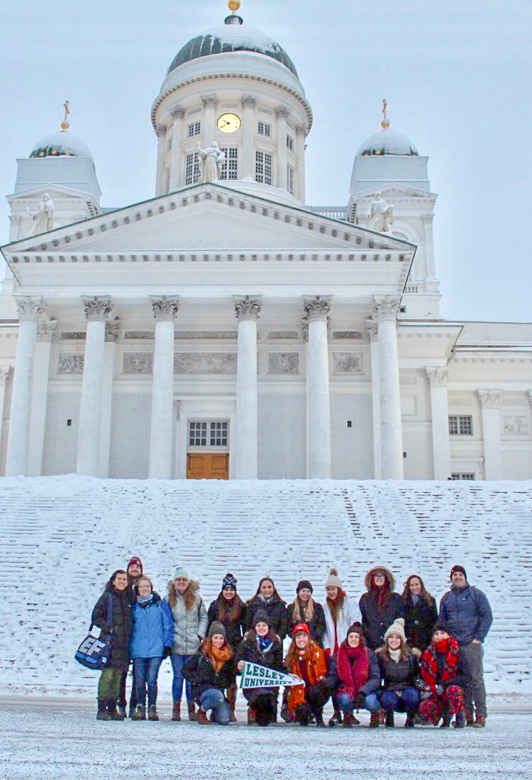 Group photo in front of Helsinki Cathedral.