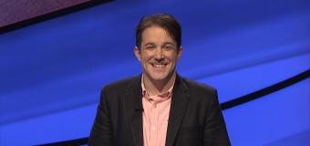 Patrick Hume on the set of Jeopardy!
