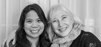 Grace Enriquez and Mary Ann Cappiello headshot in black and white