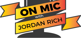 graphic design of microphone that says on mic with Jordan Rich
