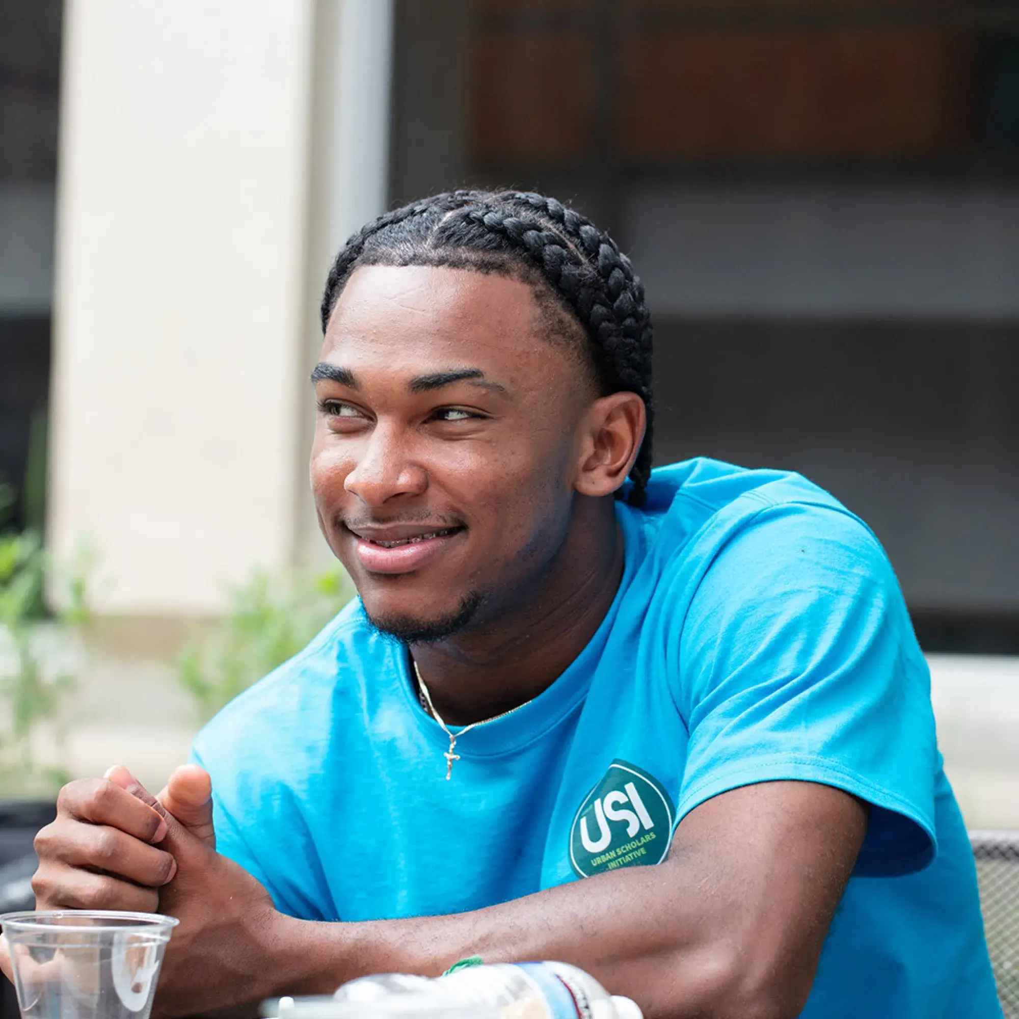 student at bbq