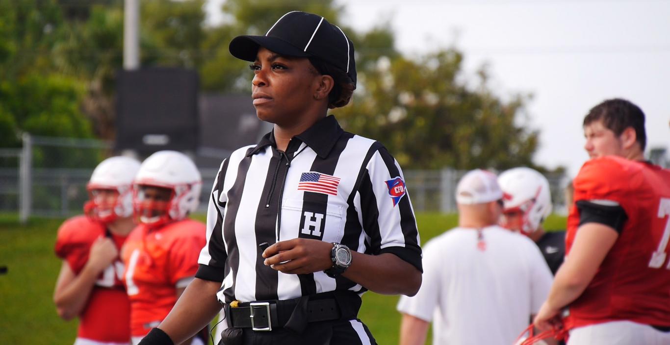 Football referee Tangela Mitchell from the documentary "Her Turf"