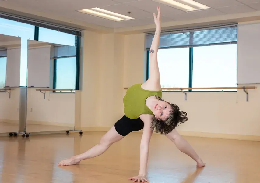 Dancer in dance studio