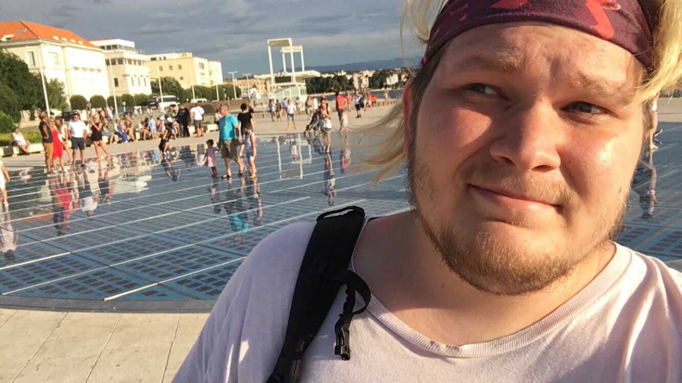 Lesley student Tony Kecman takes a selfie in Croatia where he's interning for the summer.